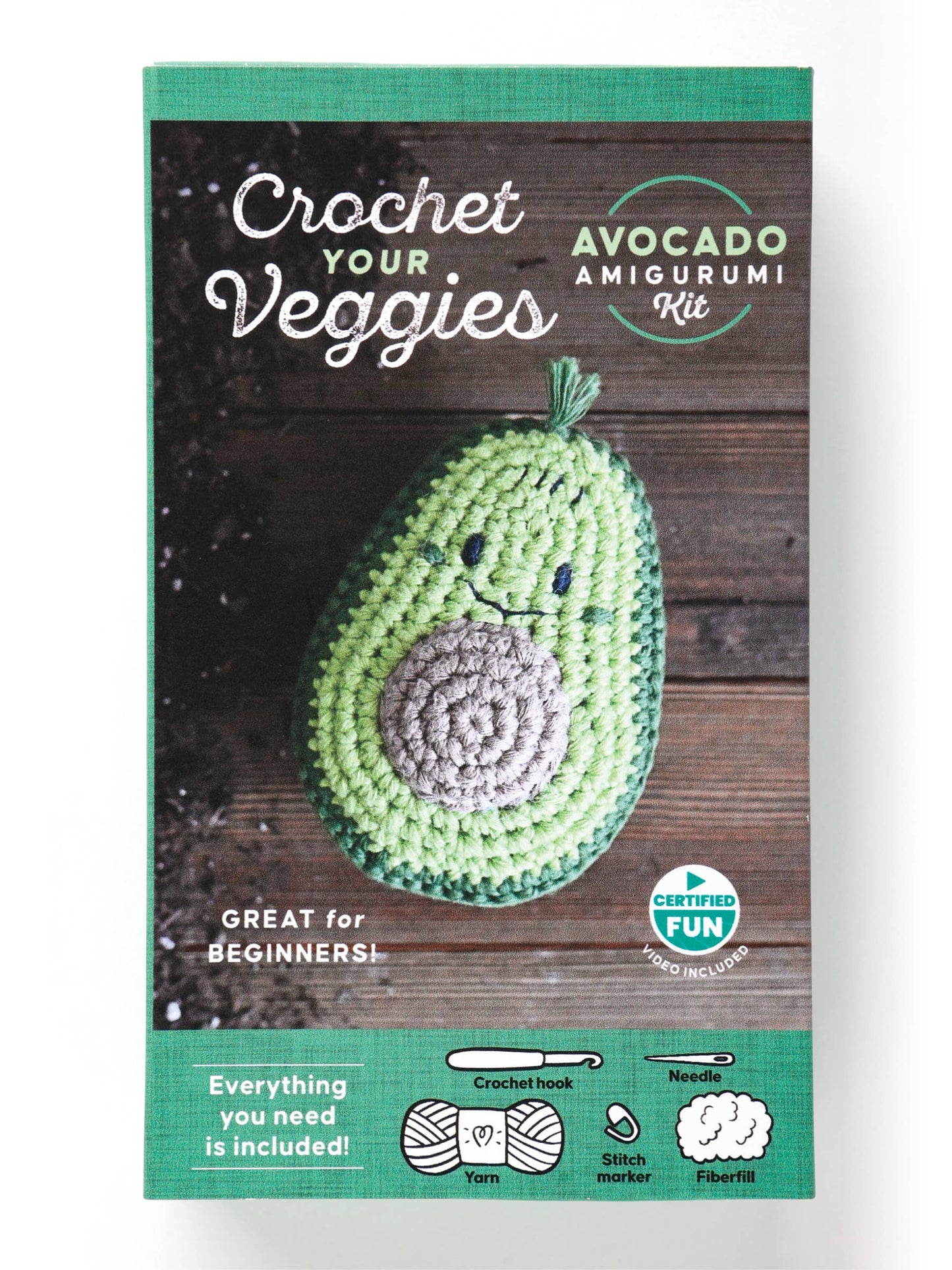Crochet Your Veggies Amigurumi Kit Avocado - Schiffer Publishing