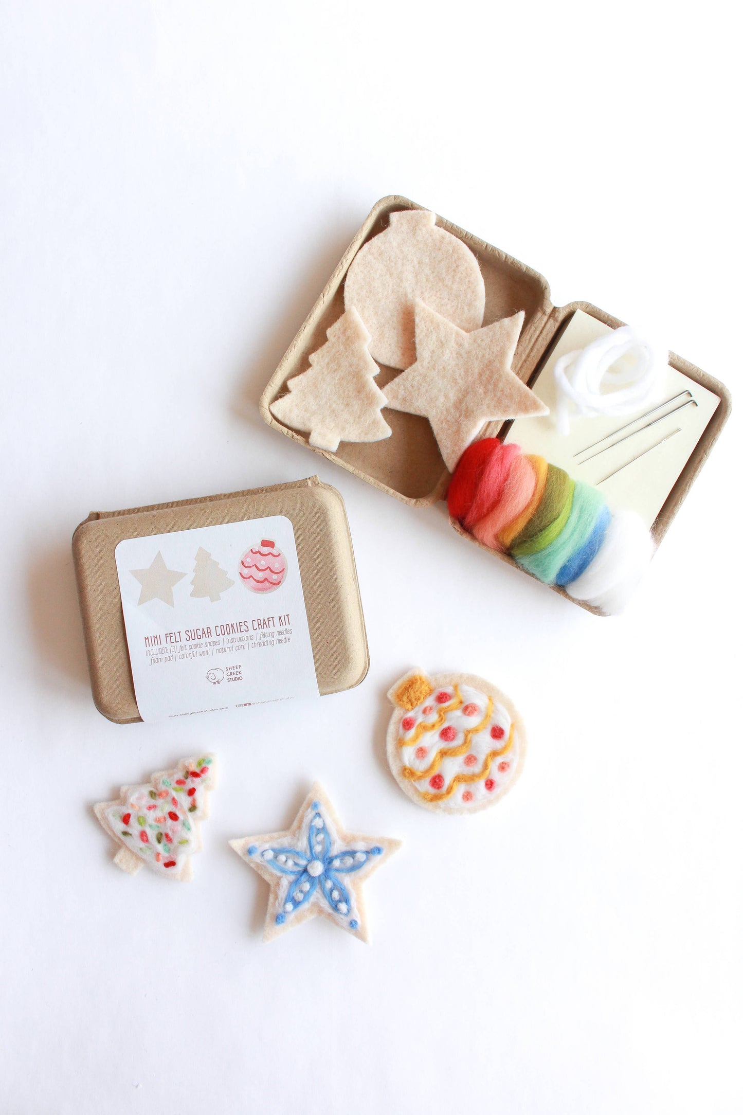 Mini Sugar Cookie Felting Craft Kit - Sheep Creek Studio