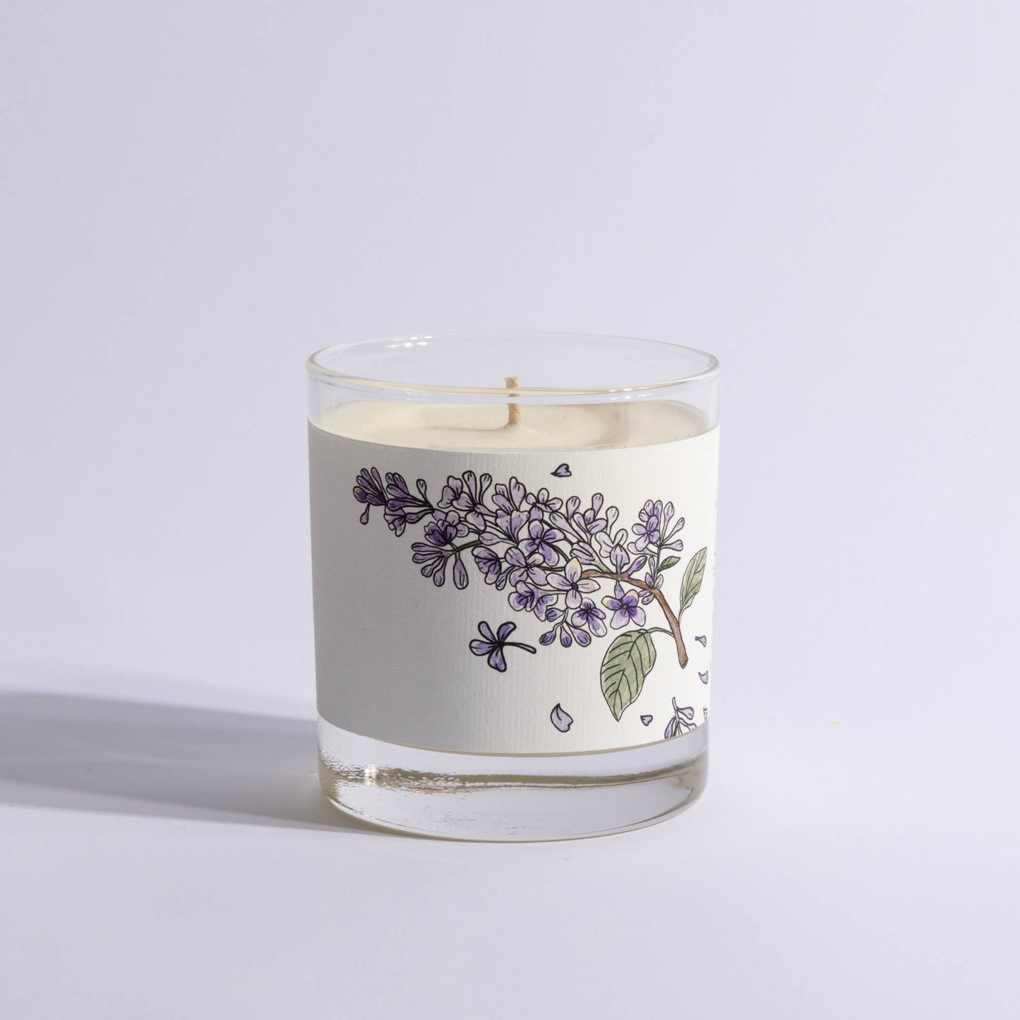Lilac - Medium Glass - Just Bee Candle: Medium Glass (up to 40 hrs of clean burning)