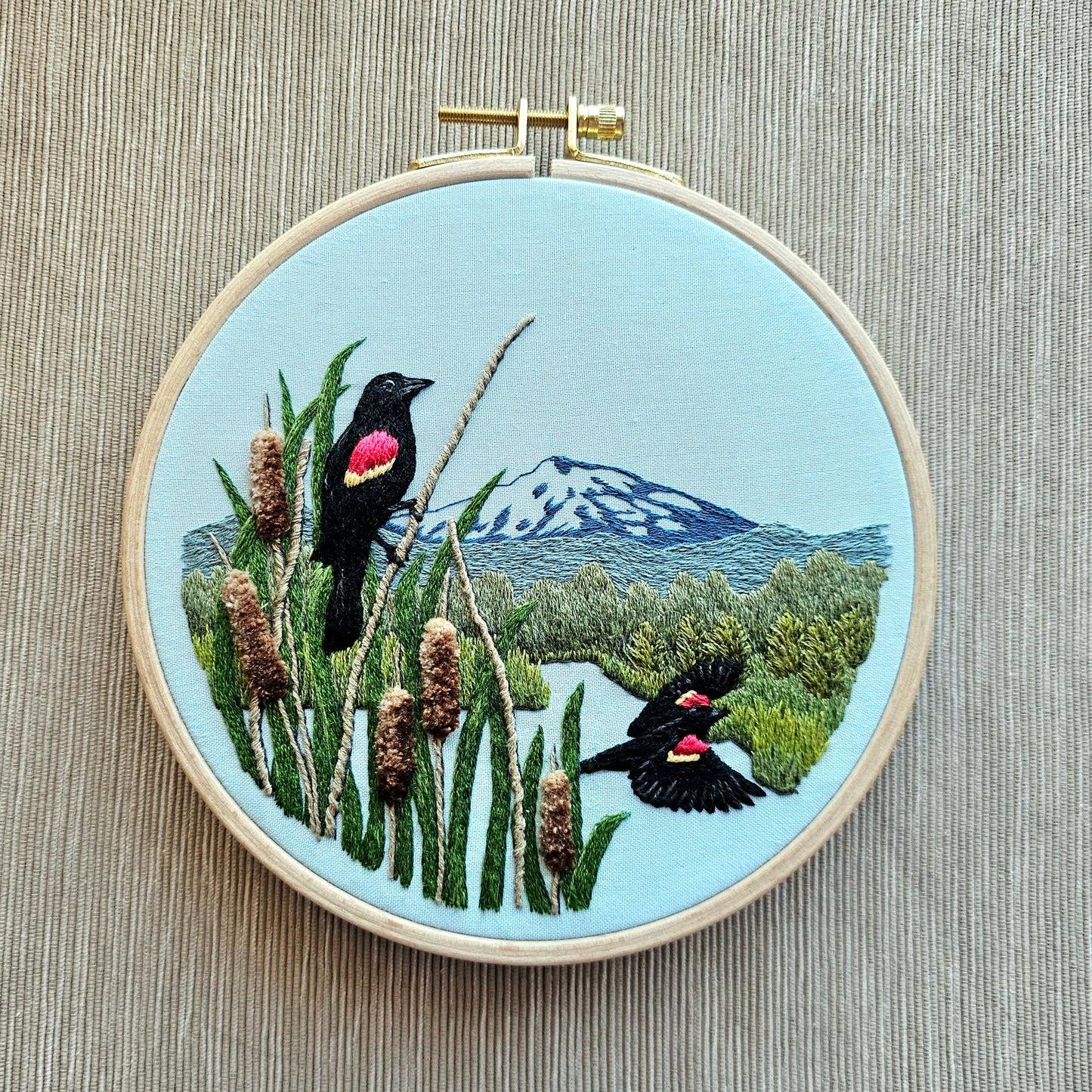 Red-Winged Blackbirds Embroidery Kit