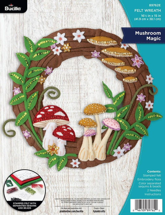 Bucilla Mushroom Magic Felt Home Decor Wreath Kit