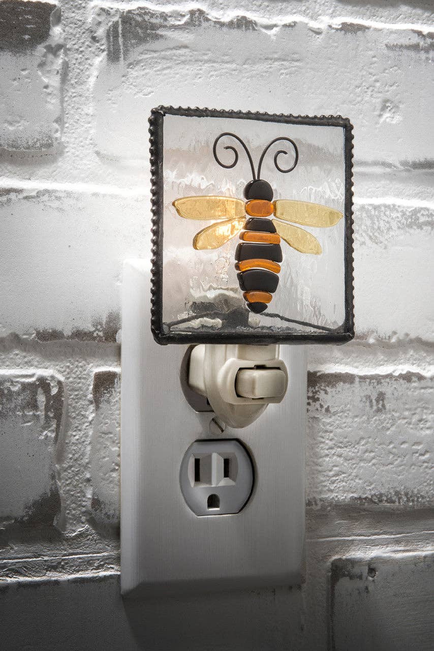 Ntl 182 Bee Night Light - J Devlin Glass Art & Bert Anderson Collection
